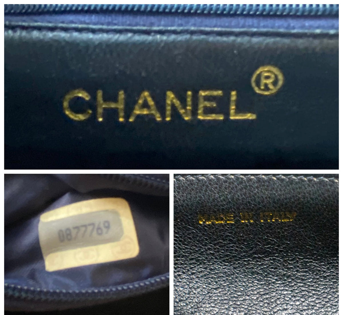 Chanel Mini Vintage Navy CC Quilted Full Flap Bag 24K Gold Hardware