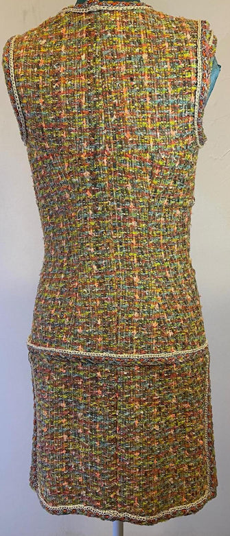Chanel 14P Multicolor Fantasy Tweed Runway Dress FR 38/40