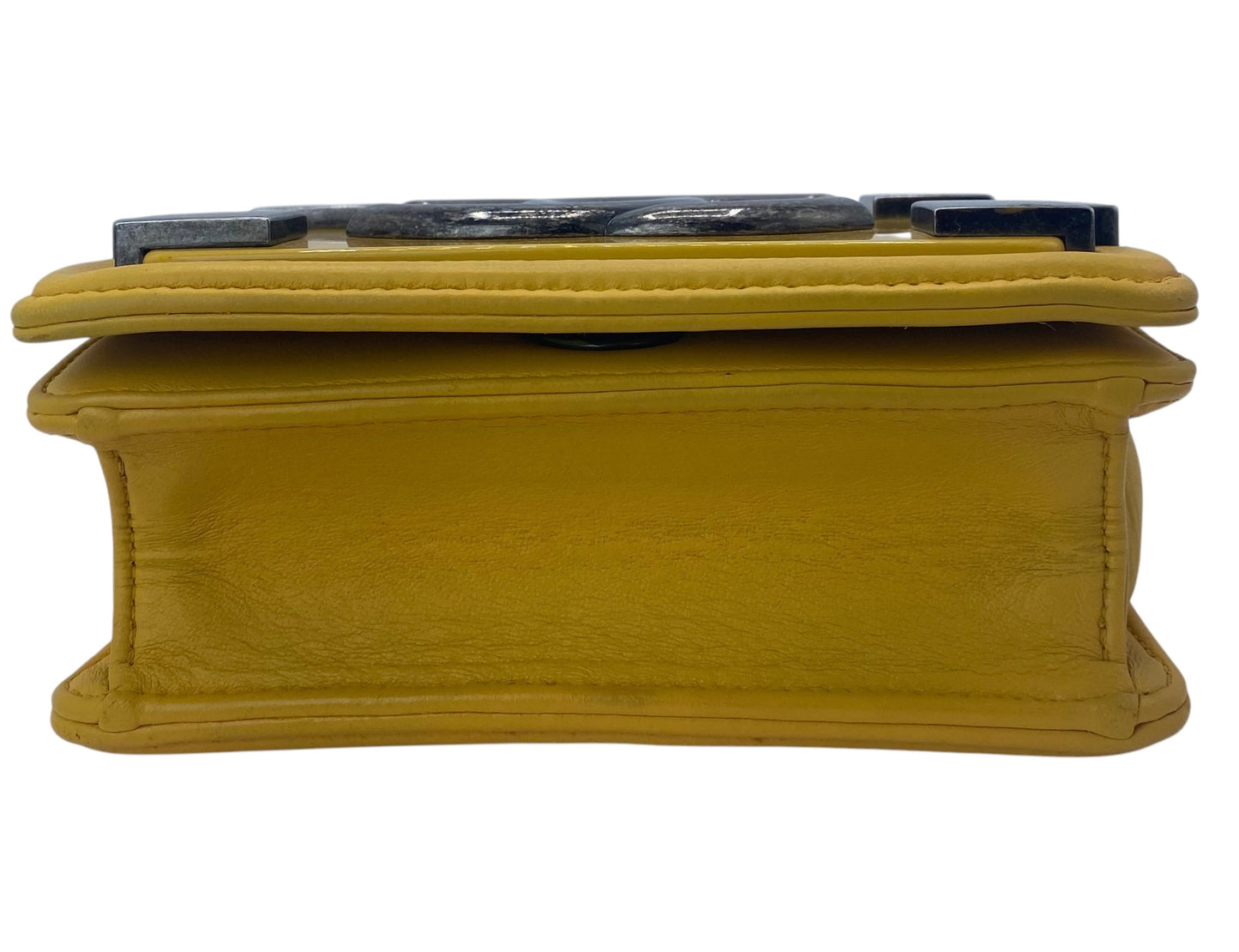 Chanel 13A Yellow Lambskin Boy Brick Lego Plexiglass Flap Bag