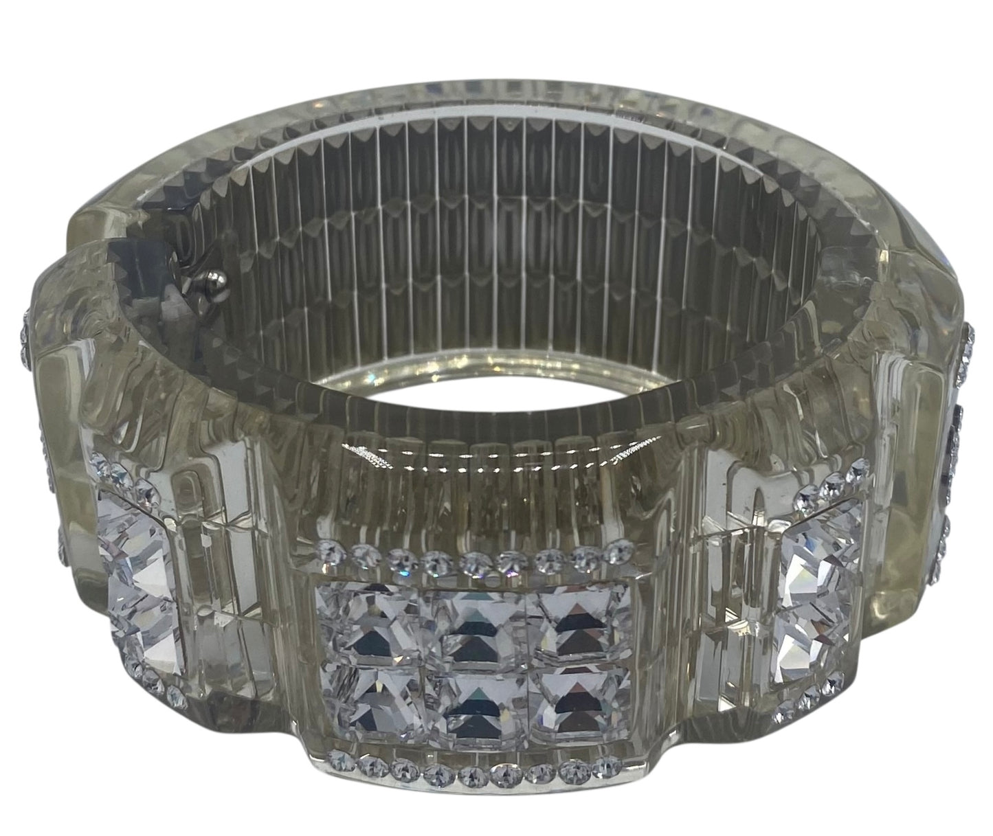 RARE 15C Paris Dubai FULL Swarovski Crystal Cuff Bracelet