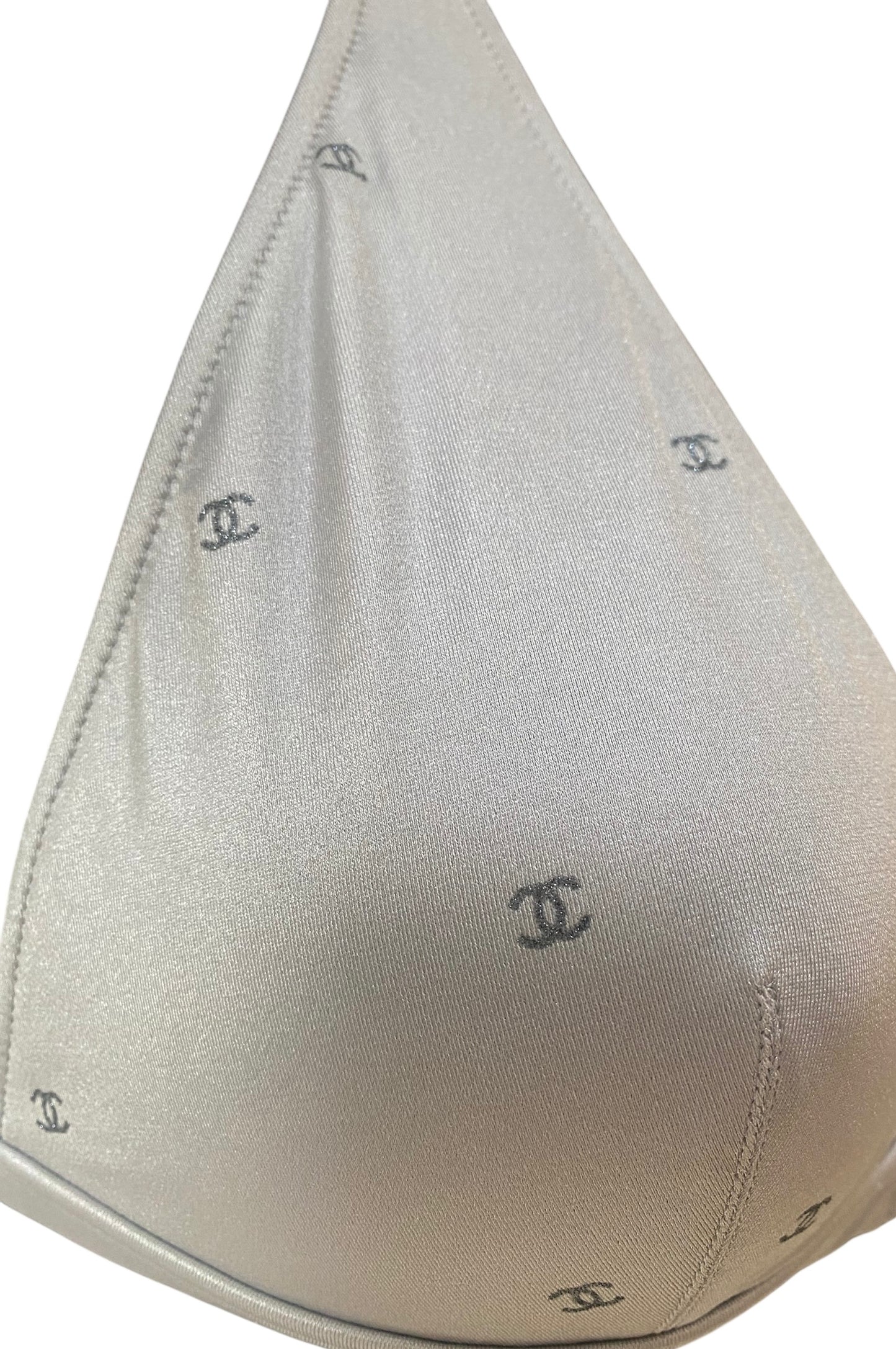 Chanel 2024 Coco Beach Silver CC Logo Bikini Two Piece Swim Suit FR 38