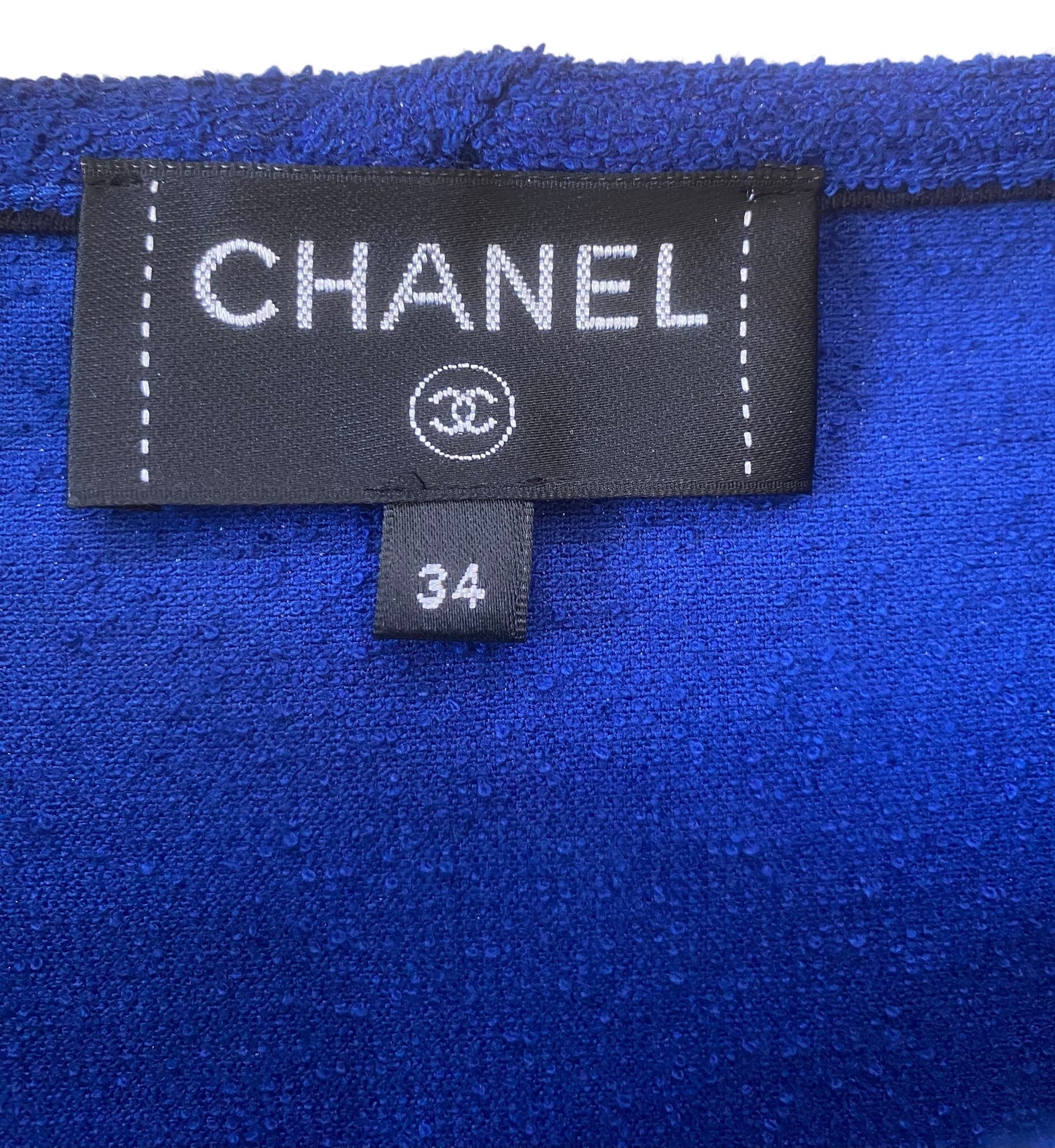 Chanel 19C La Pausa Runway Blue Blouse Top Shirt FR 34