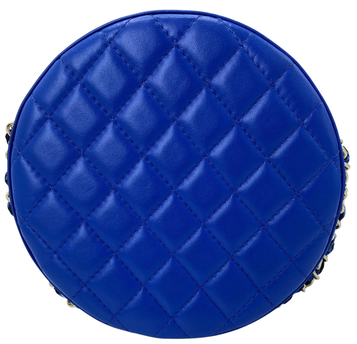 CHANEL 19C LA PAUSA COCO LIFESAVER MINAUDIÈRE BAG BLUE & BLACK WITH CHAMPAGNE GOLD HARDWARE
