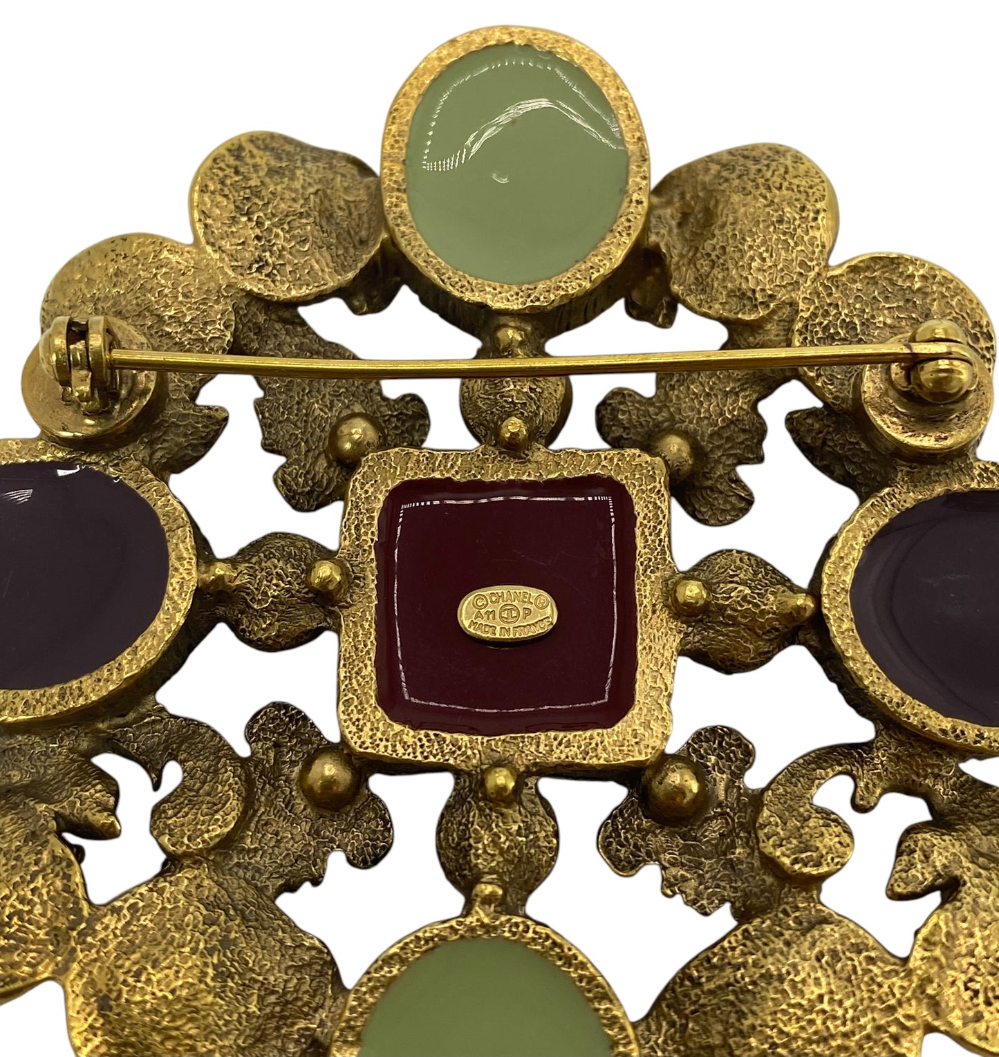 Rare Chanel 11P Large Avant Garde Gold Multicolor Crystal Brooch