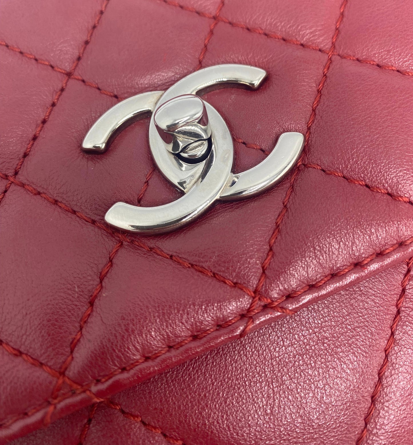 Chanel In The Business Dark Red Quilted Leather Classic Flap Bag SHW