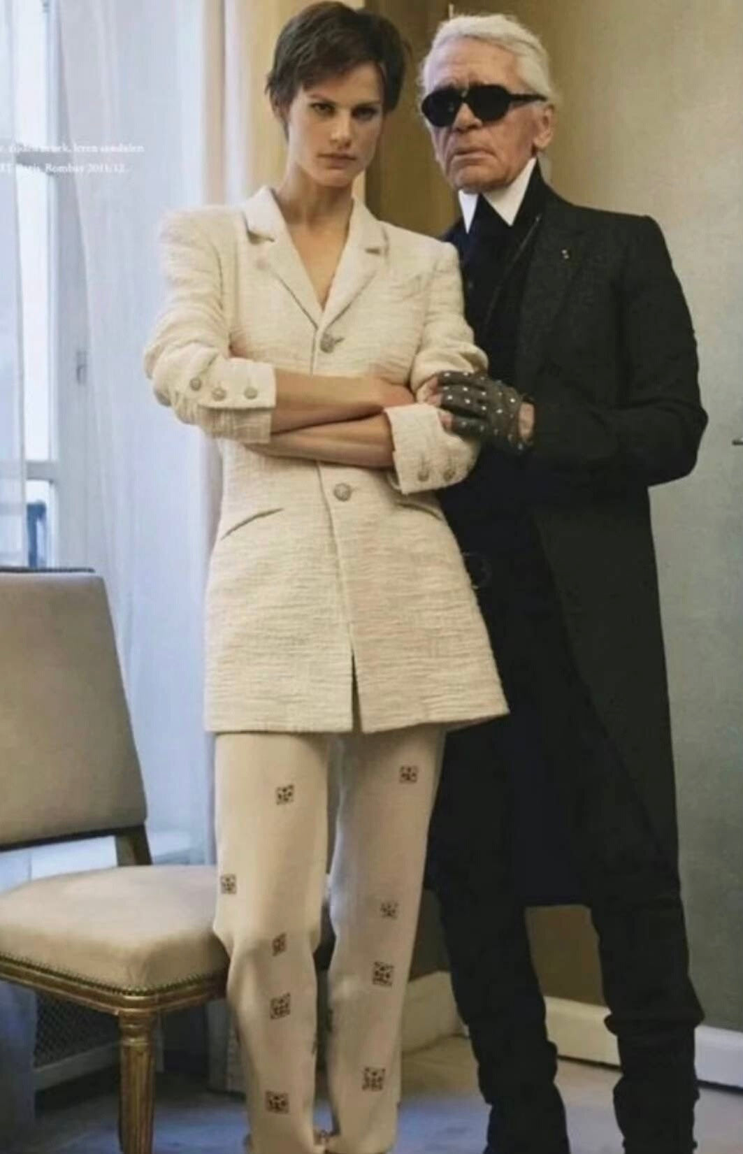 Chanel 12A Paris-Bombay Runway Ivory Ecru Cotton Blazer Long Jacket FR 38