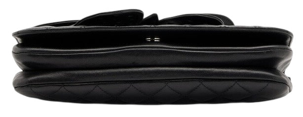 Rare Chanel 2011 Lambskin Black Butterfly Ornament Clutch Crossbody Flap Bag