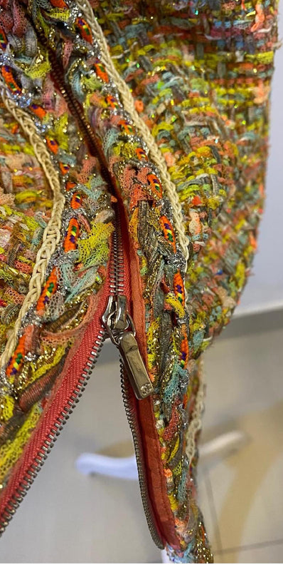 Chanel 14P Multicolor Fantasy Tweed Runway Dress FR 38/40