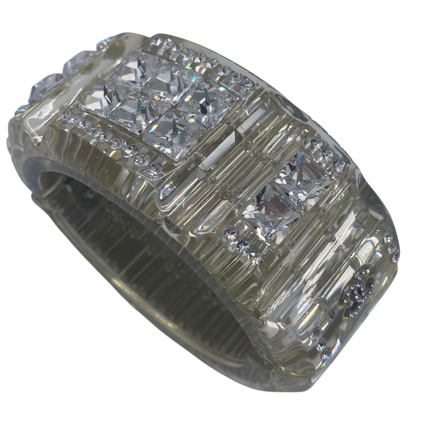 RARE 15C Paris Dubai FULL Swarovski Crystal Cuff Bracelet