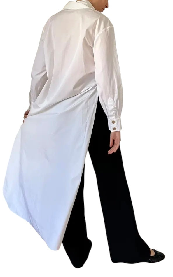 NWT Chanel 23C Monte-Carlo Runway Long Tuxedo Dress Shirt Blouse FR 40