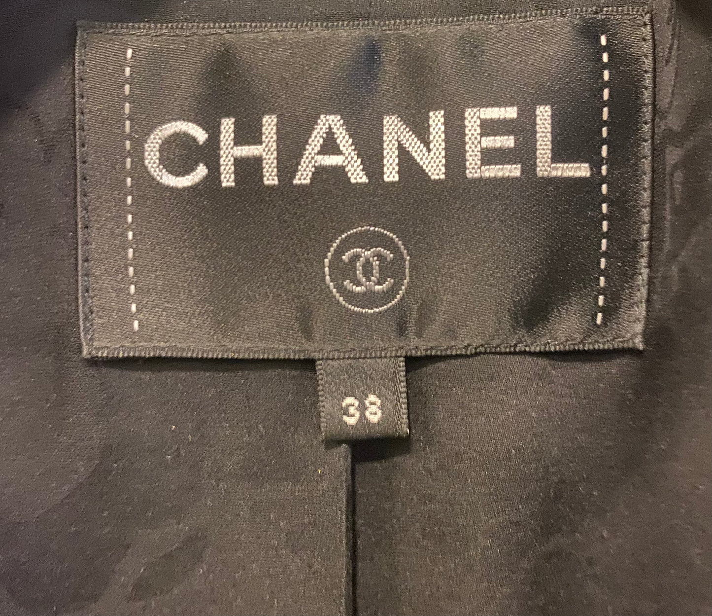 Chanel 16A Paris Rome Black Navy Metallic Camellia Jacquard Braid Long Coat Jacket FR 38