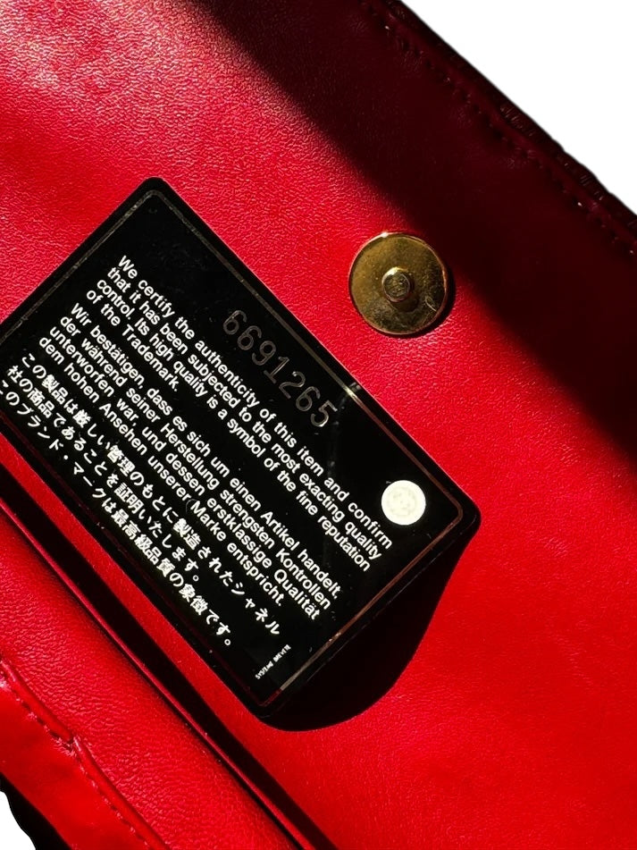 Chanel Extremely Rare 2001 Spring Red Wicker Basket Classic Flap Handbag with Matte Gold Hardware