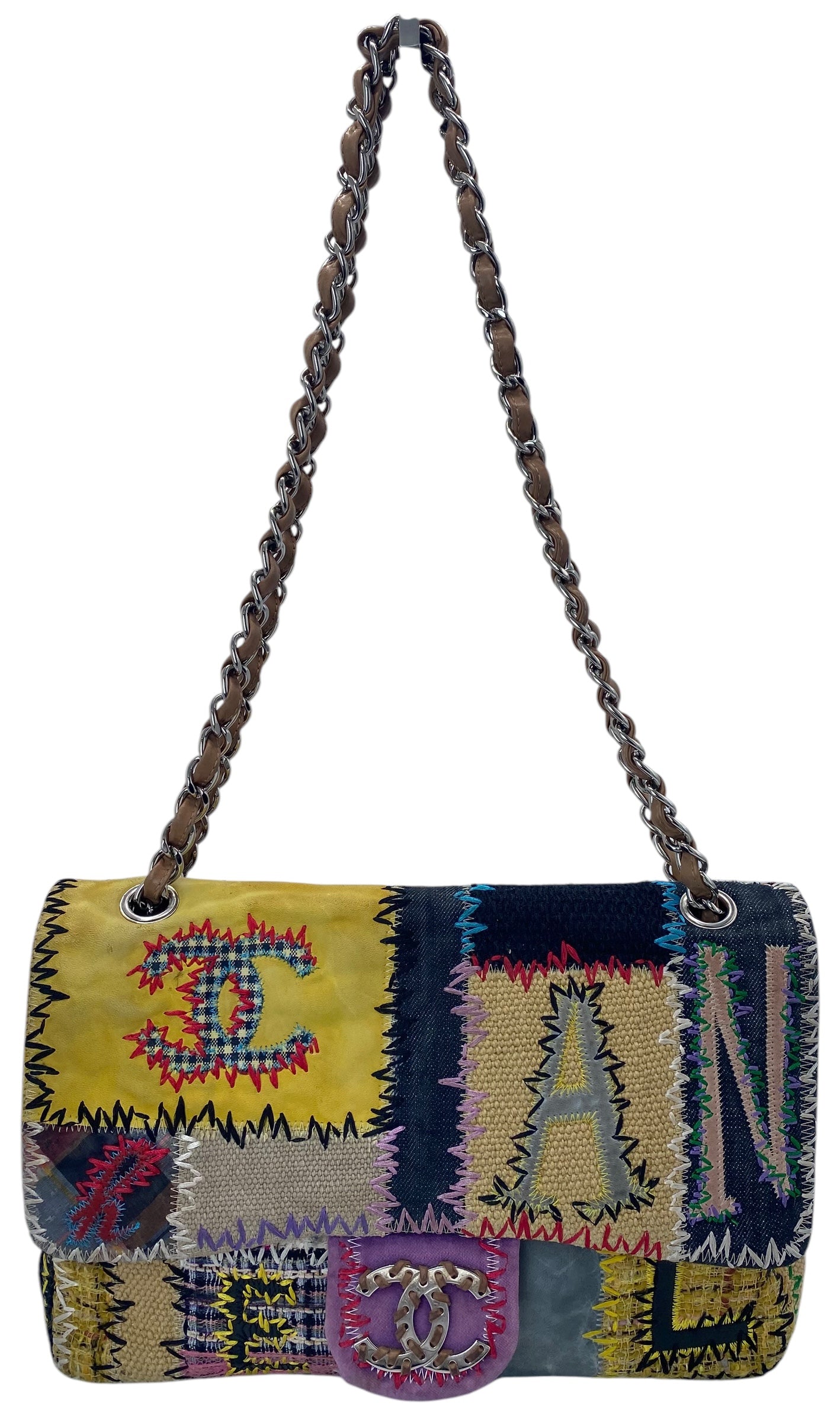 Chanel 2011 Jumbo Patchwork Multicolor Classic Flap Bag