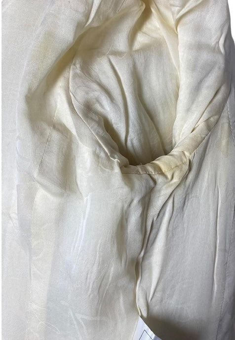 Chanel 12A Paris-Bombay Runway Ivory Ecru Cotton Blazer Long Jacket FR 38