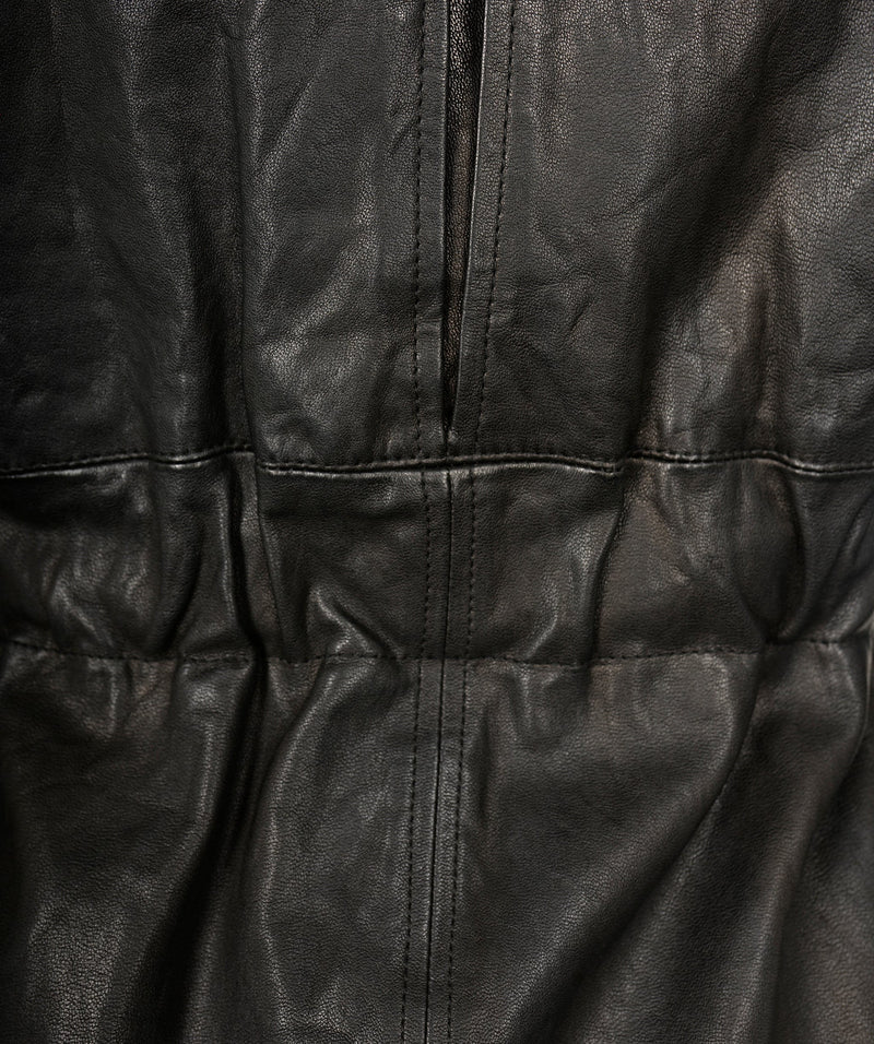 Chanel 07A Runway Black Lambskin Leather Utility Jacket Coat FR 40