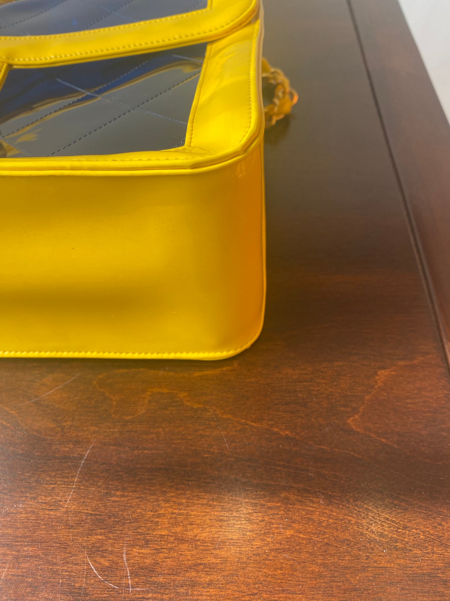 Extremely Rare Gem! 95P Barbie Bicolor Yellow and Blue Vinyl Maxi PVC Patent Flap Bag!