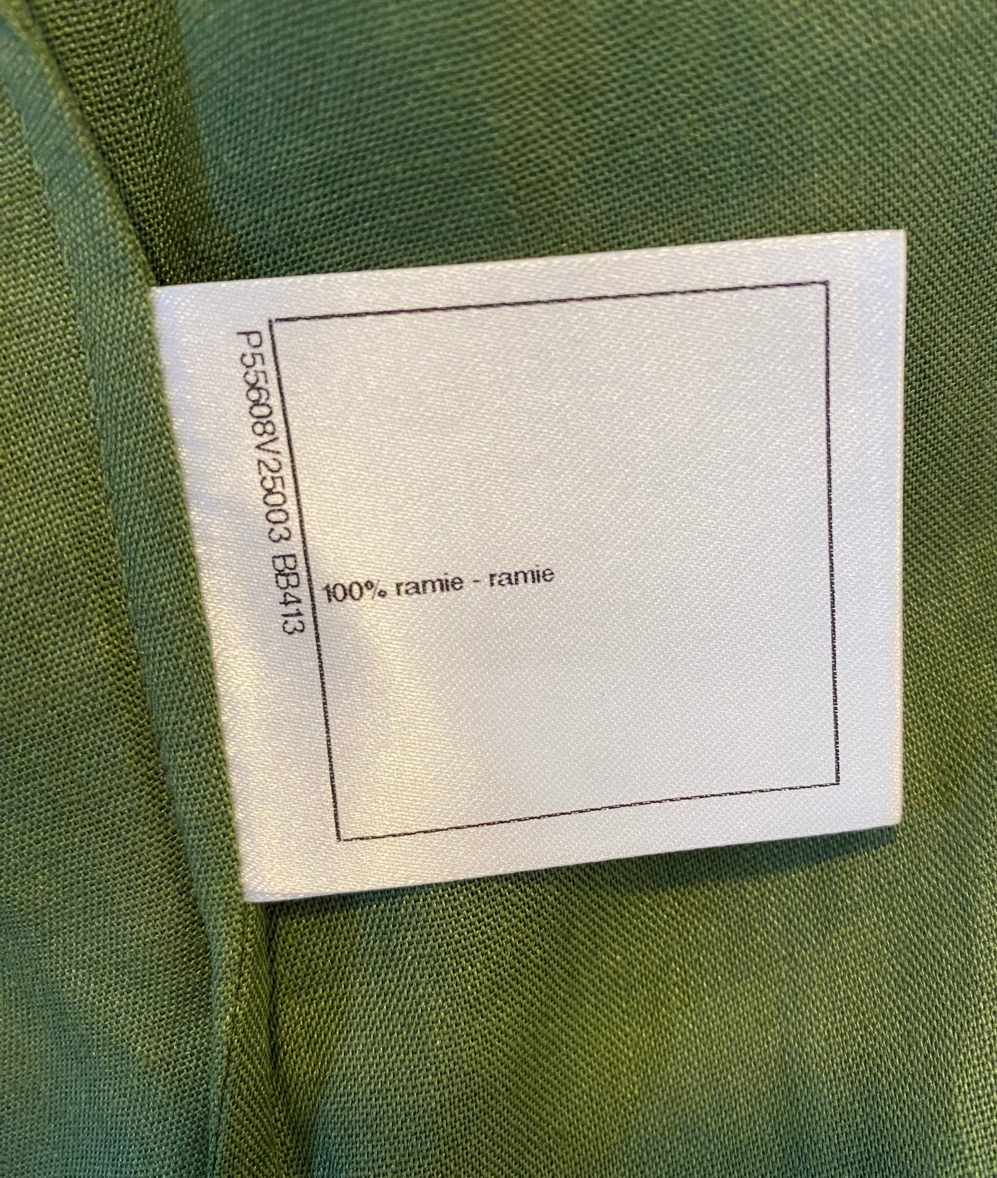 CHANEL 17C RUNWAY PLEATED GREEN LINEN SLEEVELESS BOW BLOUSE TOP FR 40