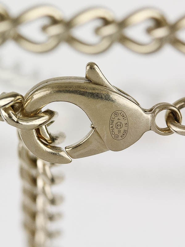 Rare Chanel 10P Coco Hearts Motorcycle Charms Chain Link Necklace/Belt GHW