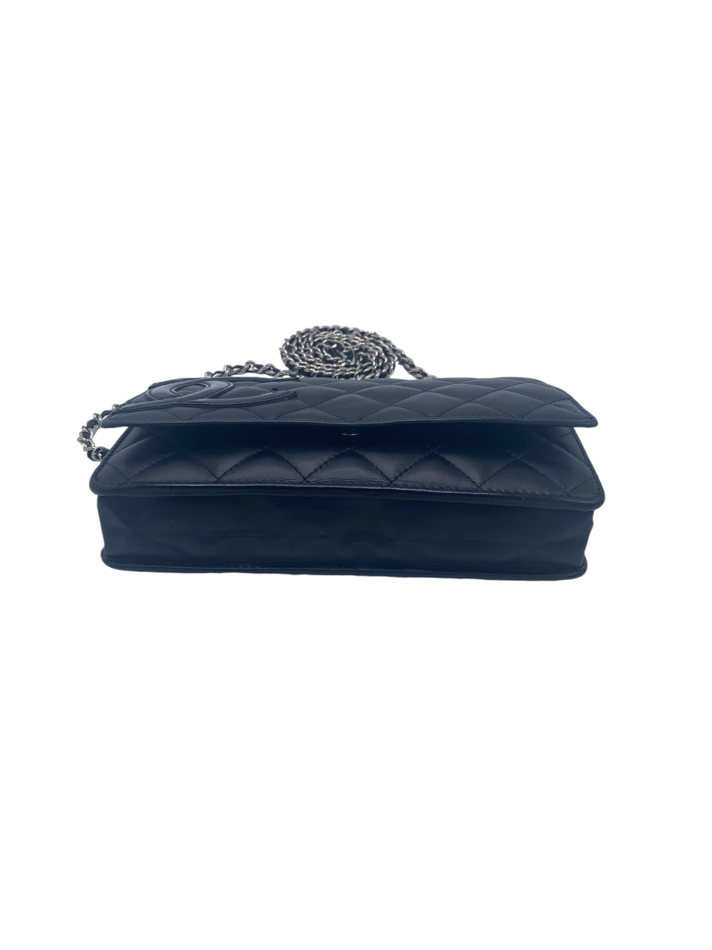 Chanel Black Leather Cambon Wallet on Chain WOC Crossbody Bag Clutch