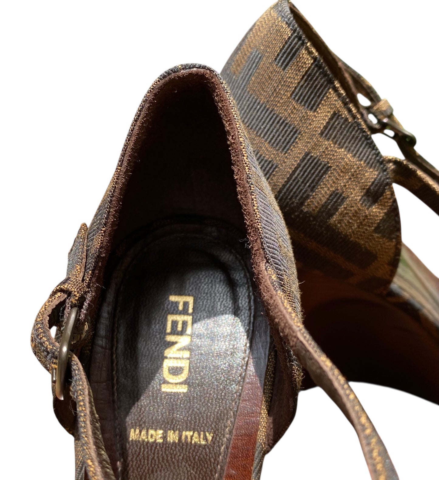 Fendi Zucca FF Logo Canvas D'Orsay Pumps Size 40