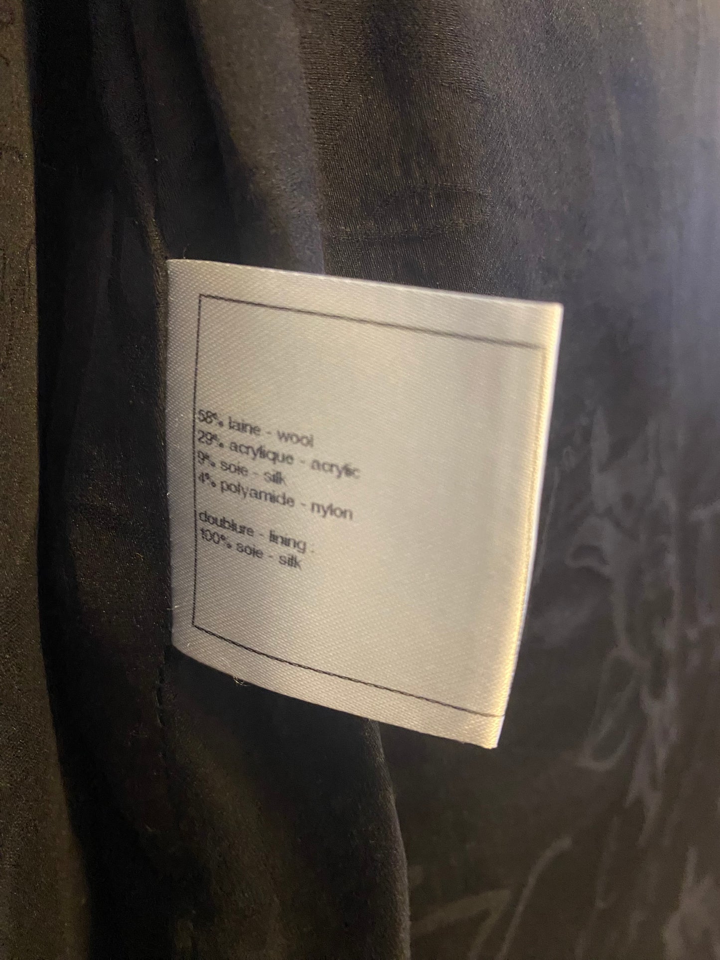 Chanel 11A Black White Tweed Braided Trim Zip Up Jacket FR 50