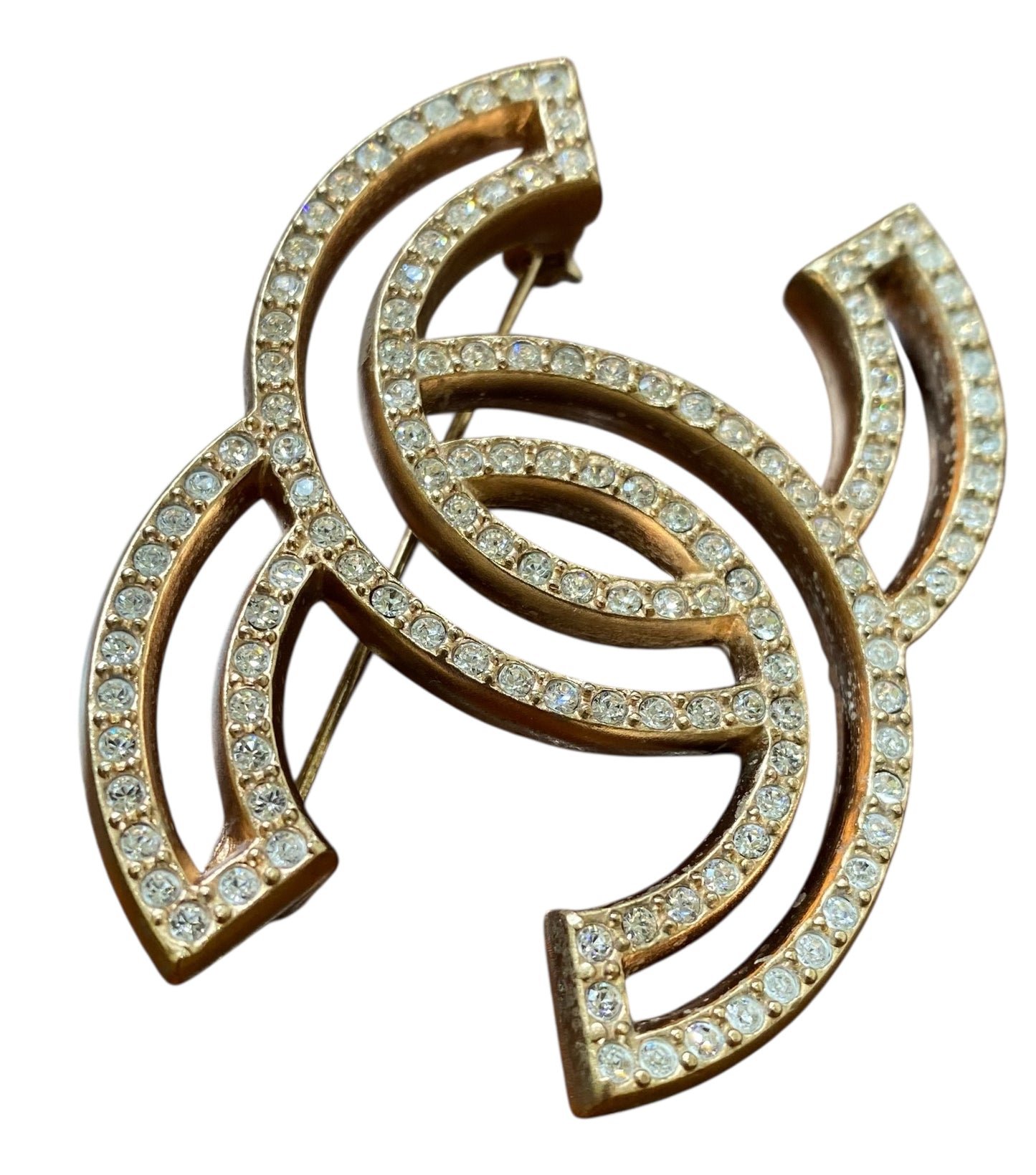 Chanel 2017 Crystal Gold CC Brooch
