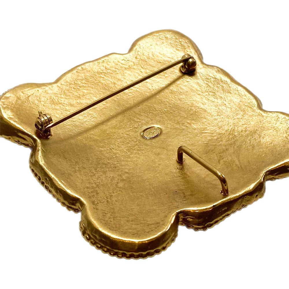 Chanel 11A Paris Byzance Gripoix Large Gold Brooch Pendant