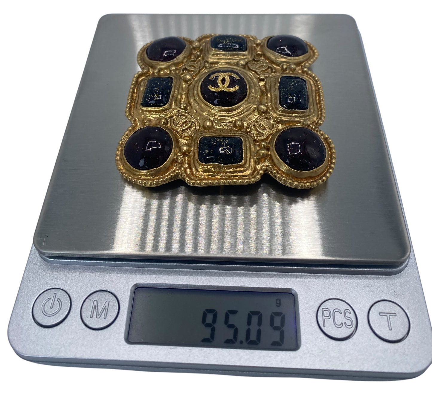 Chanel 11A Paris Byzance Gripoix Large Gold Brooch Pendant