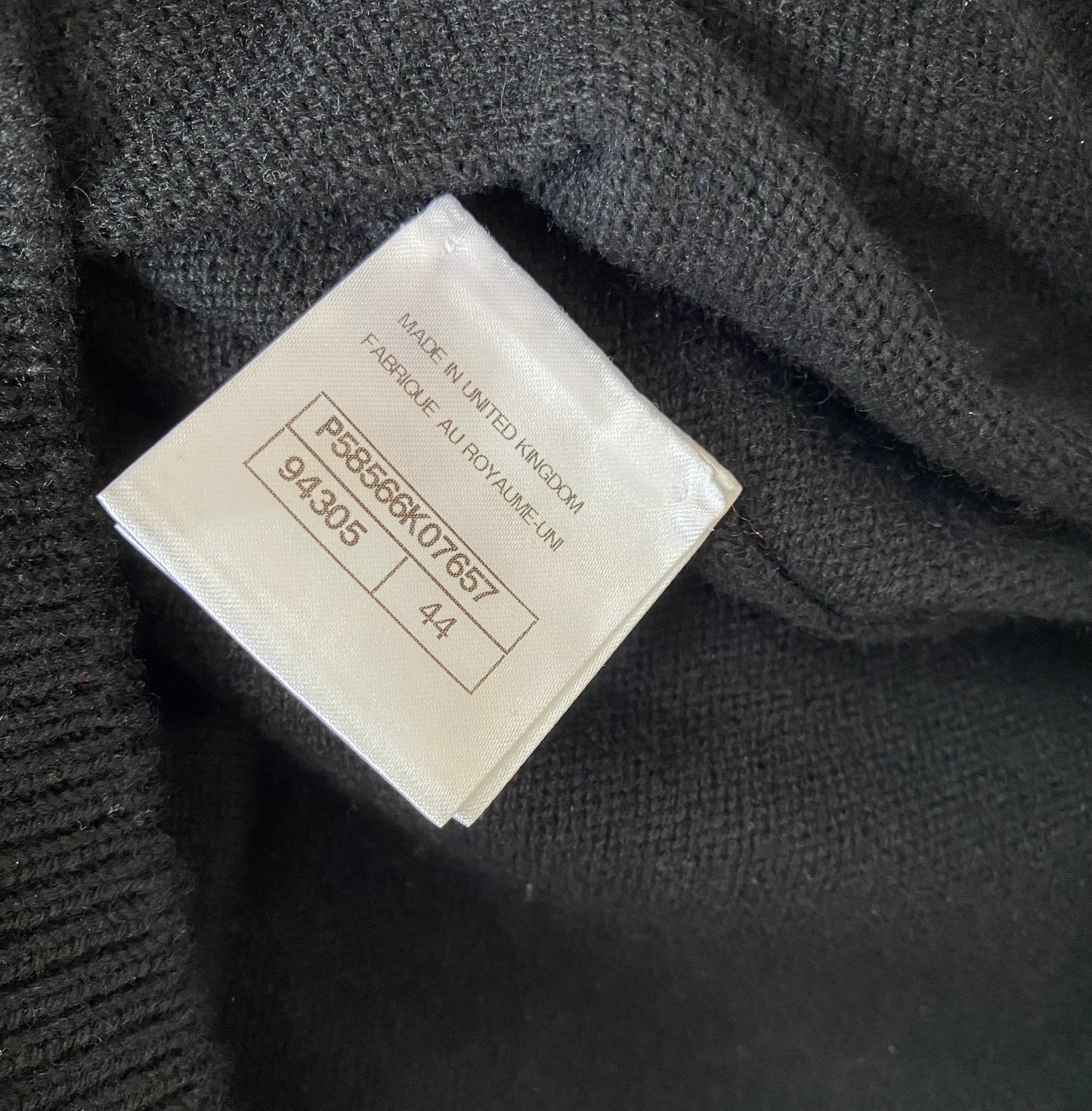 Chanel Cashmere Black Classic Cardigan FR 44
