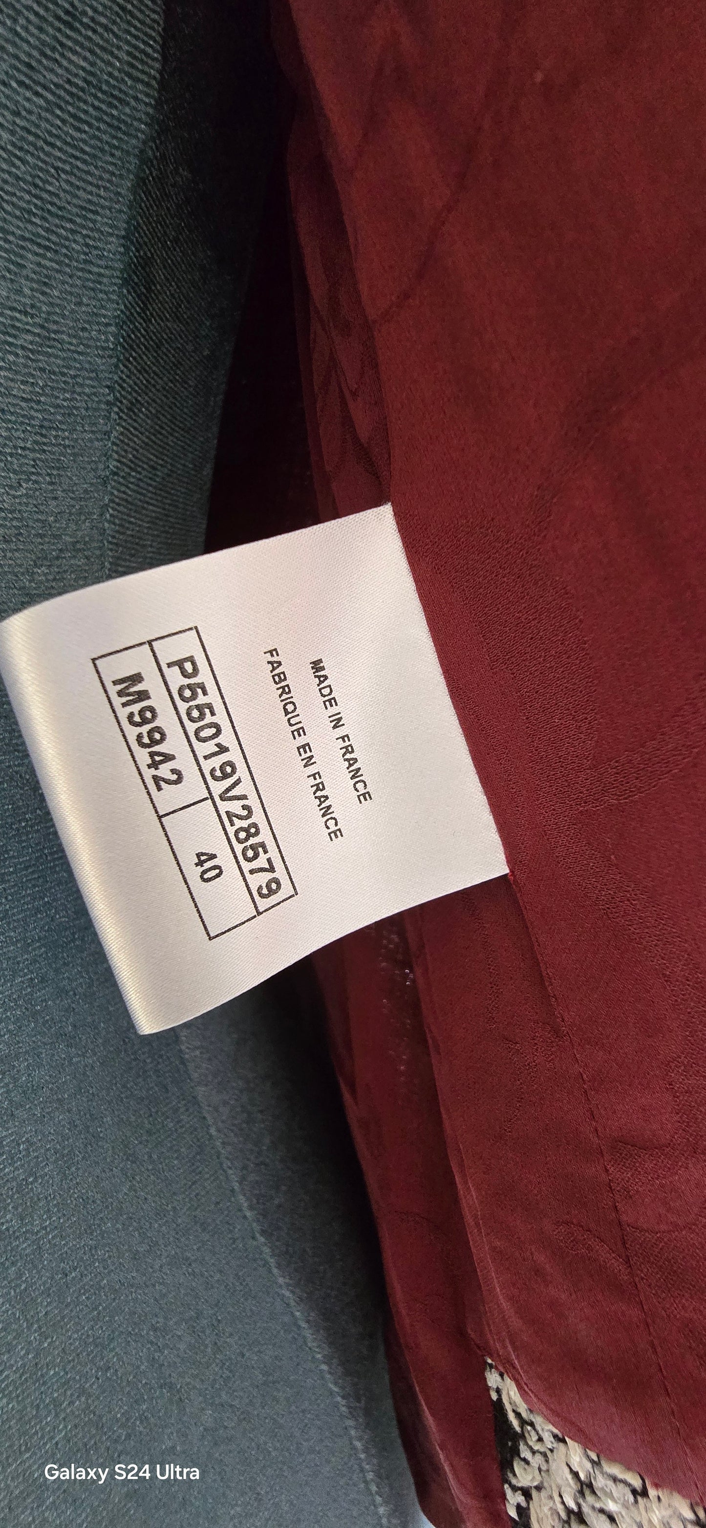 Chanel 16A Runway Burgundy Plaid Tweed Fringe Jacket FR 40