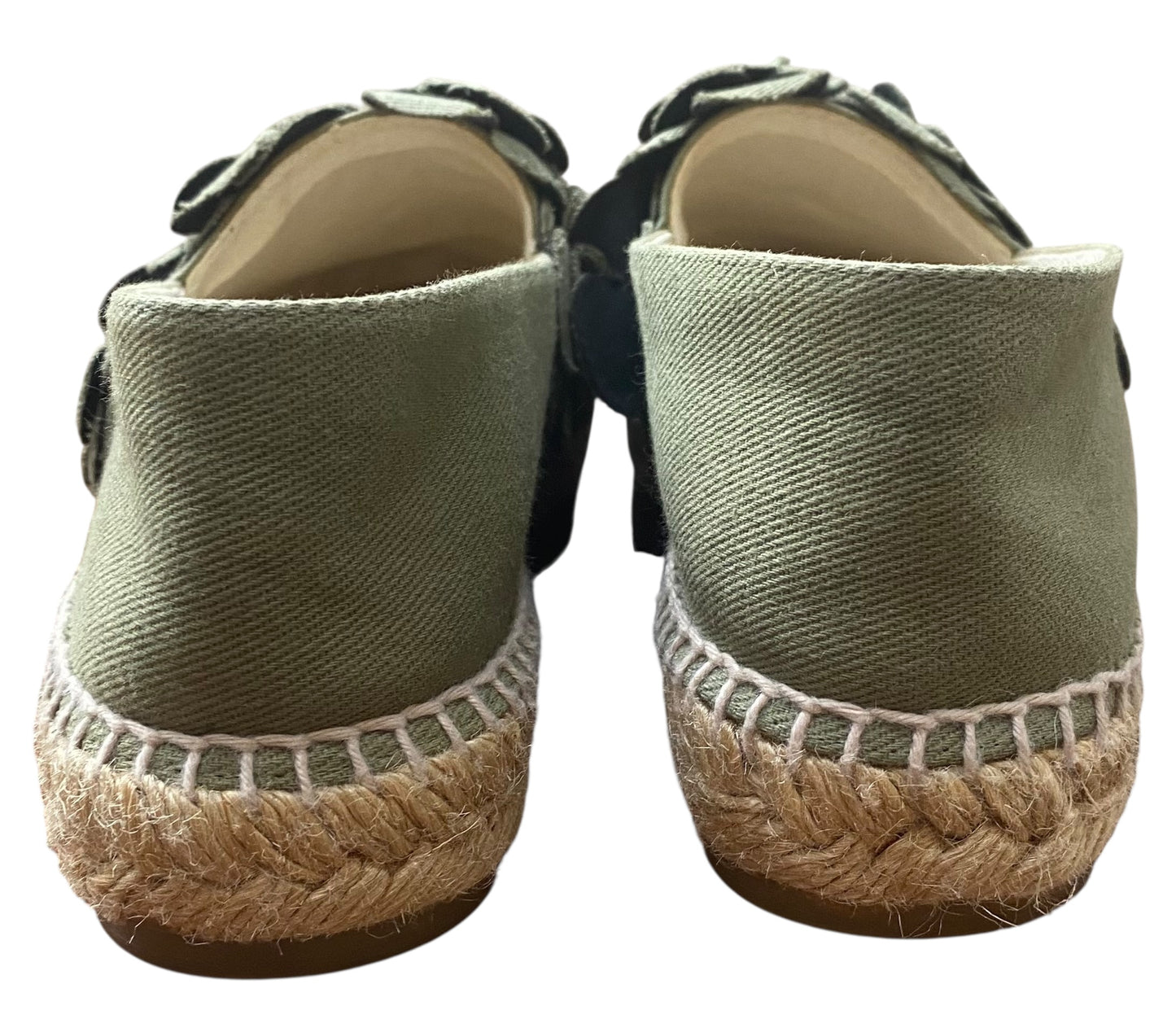 Chanel 17C Coco Cuba Camellia Khaki Green Espadrilles EU 41