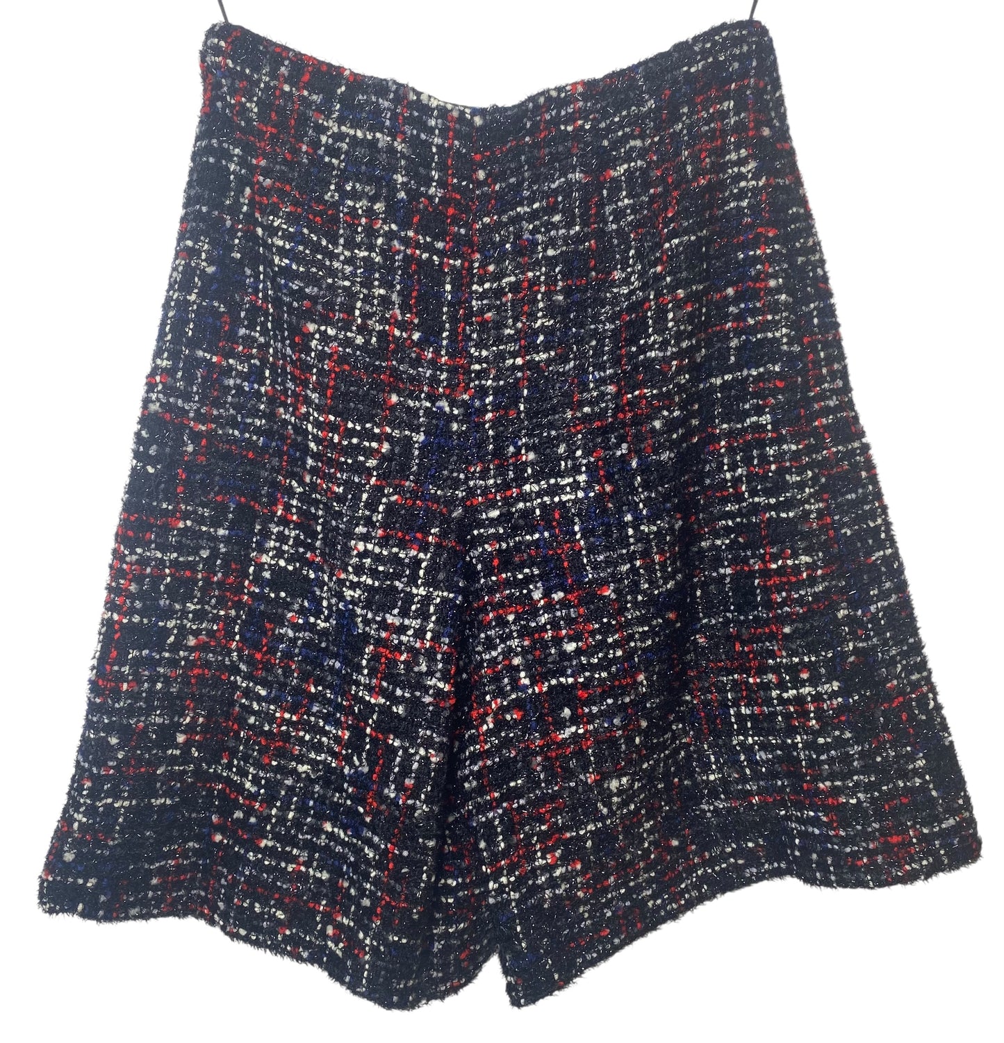 Chanel 17A Fantasy Tweed Black Red Blue White Shorts FR 36