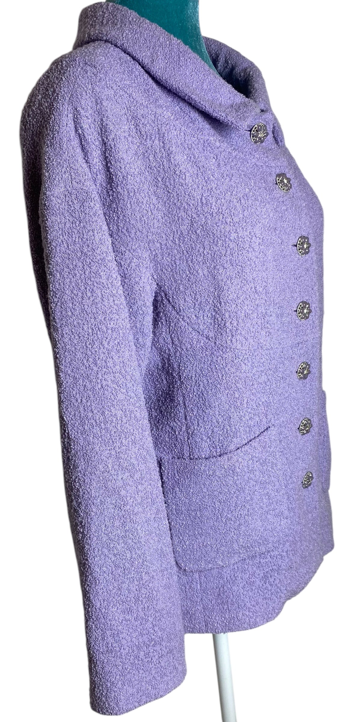 Chanel 12C Runway Lavender Purple Wool Boucle Jacket FR 44