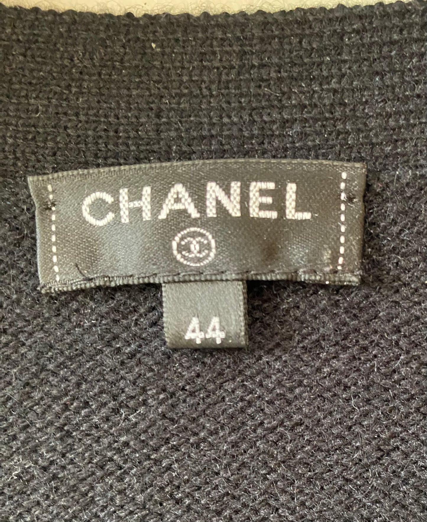 Chanel Cashmere Black Classic Cardigan FR 44