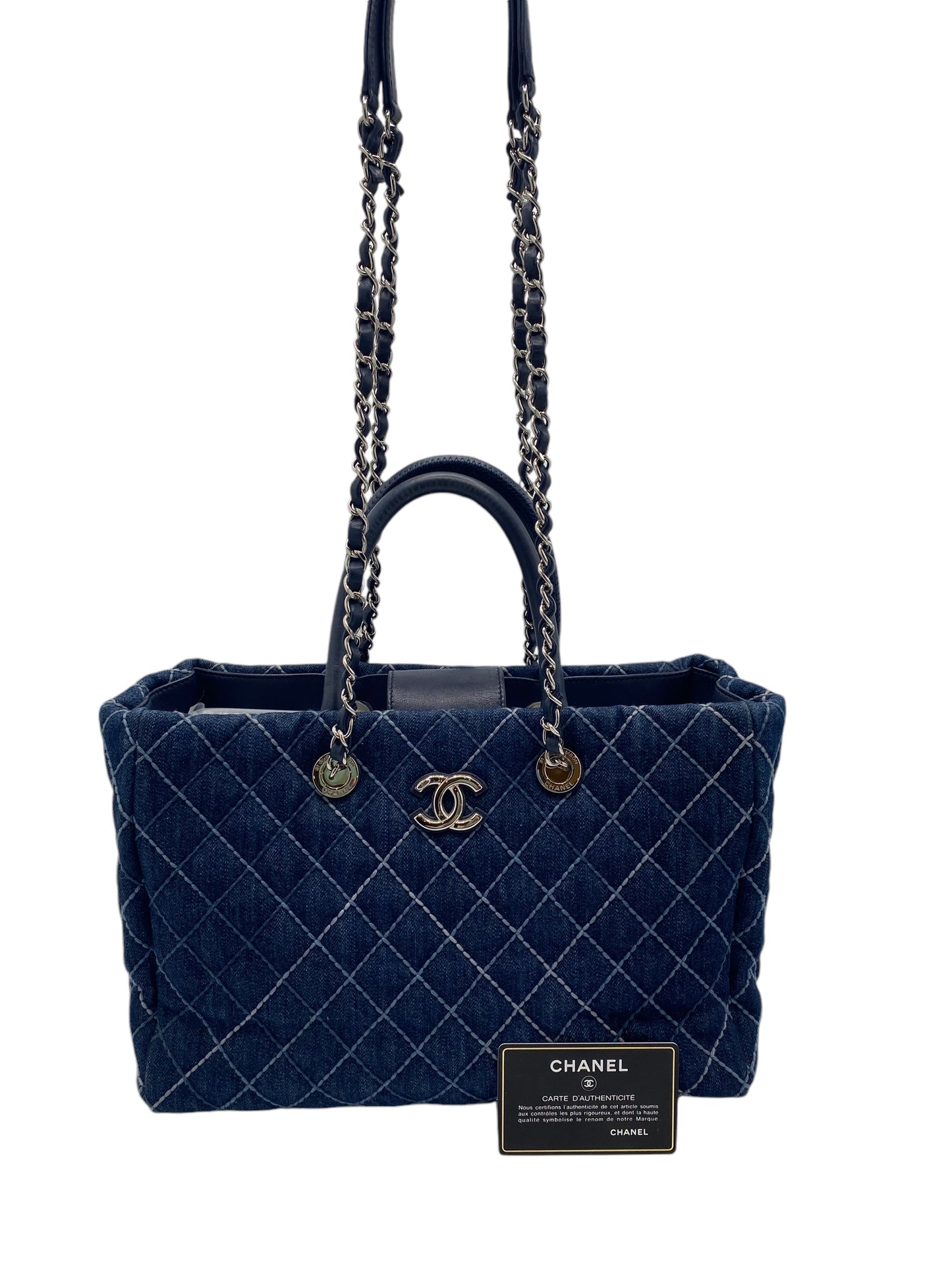 Chanel 2020 Cruise Denim Coco Handle Shopper Tote