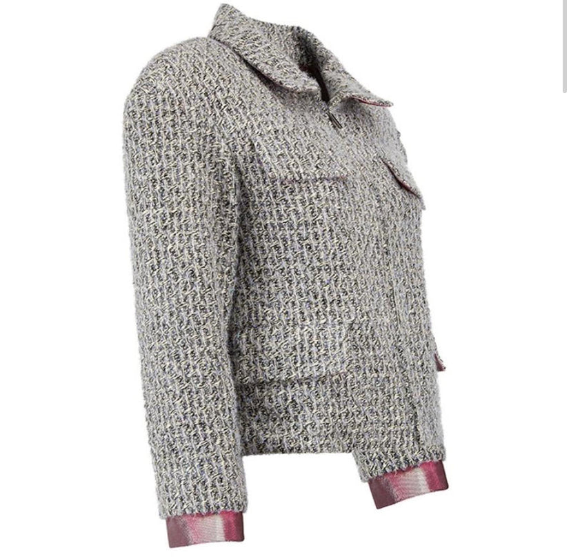 CHANEL 14A RUNWAY SUPERMARKET Fantasy Tweed Jacket FR 36