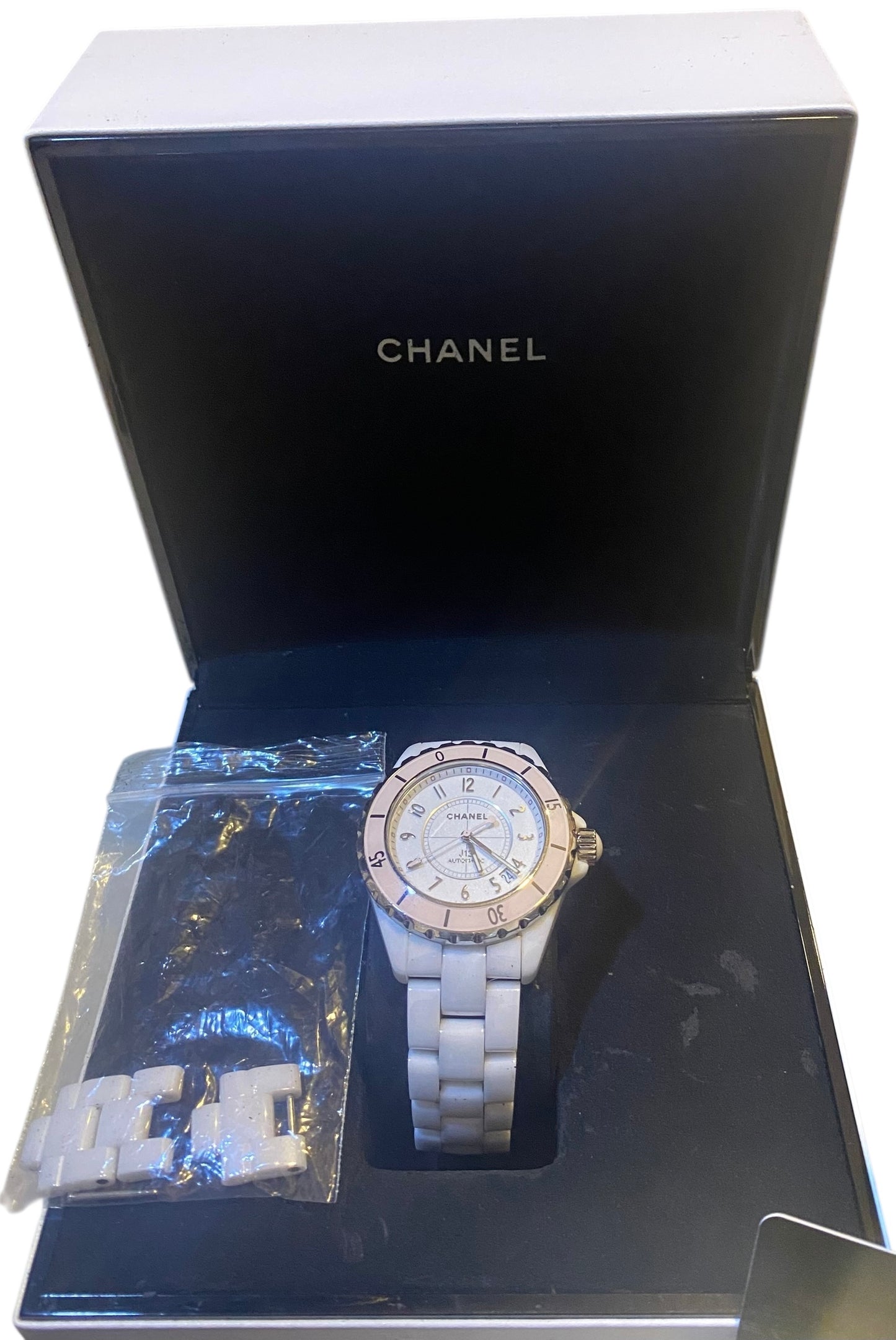 Chanel Limited Edition J12 Automatic 38mm (Large Bezel) Pink White Ceramic Watch