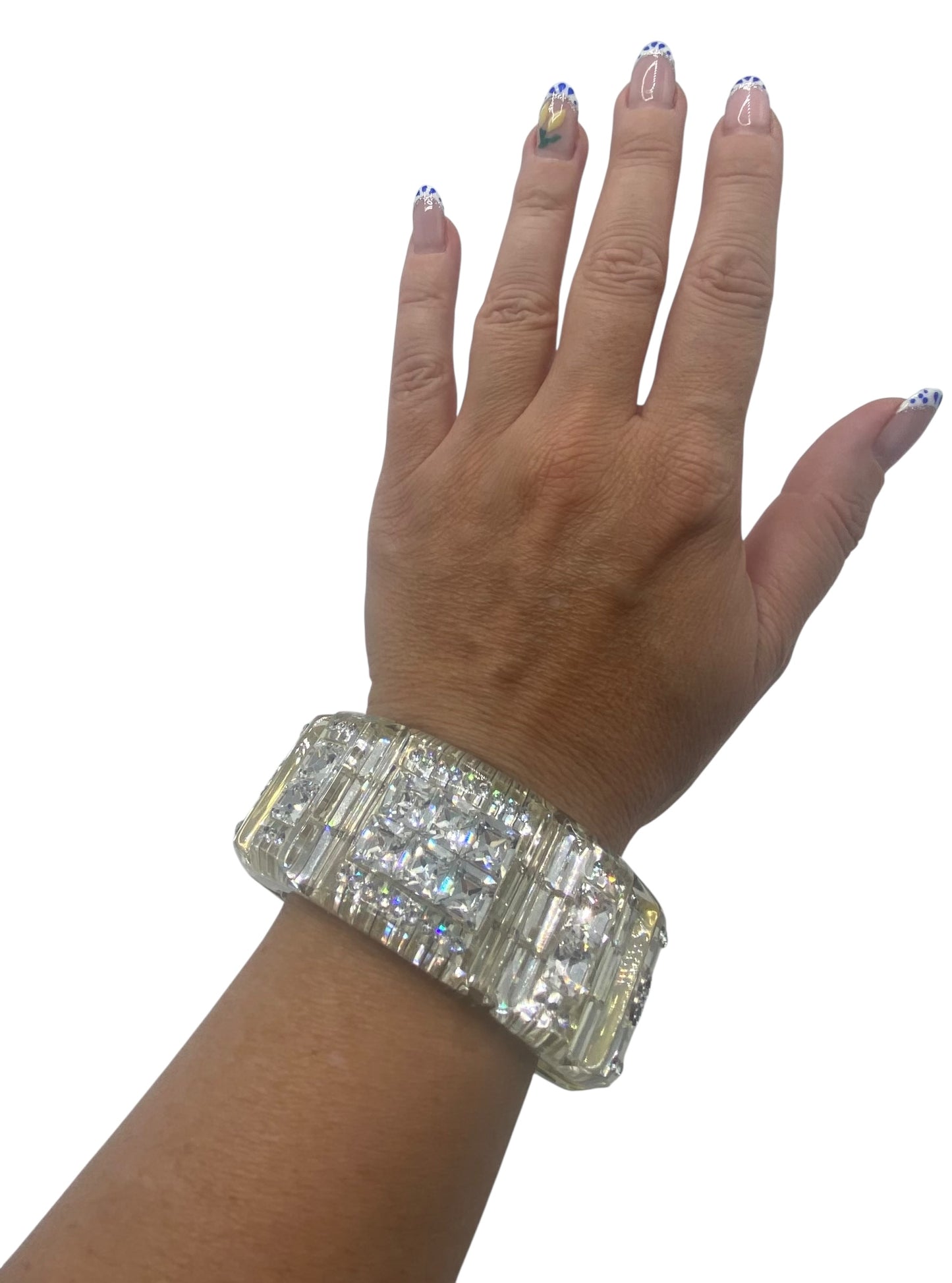 RARE 15C Paris Dubai FULL Swarovski Crystal Cuff Bracelet