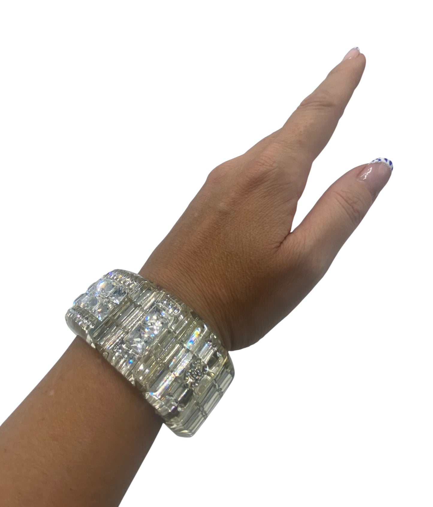 RARE 15C Paris Dubai FULL Swarovski Crystal Cuff Bracelet