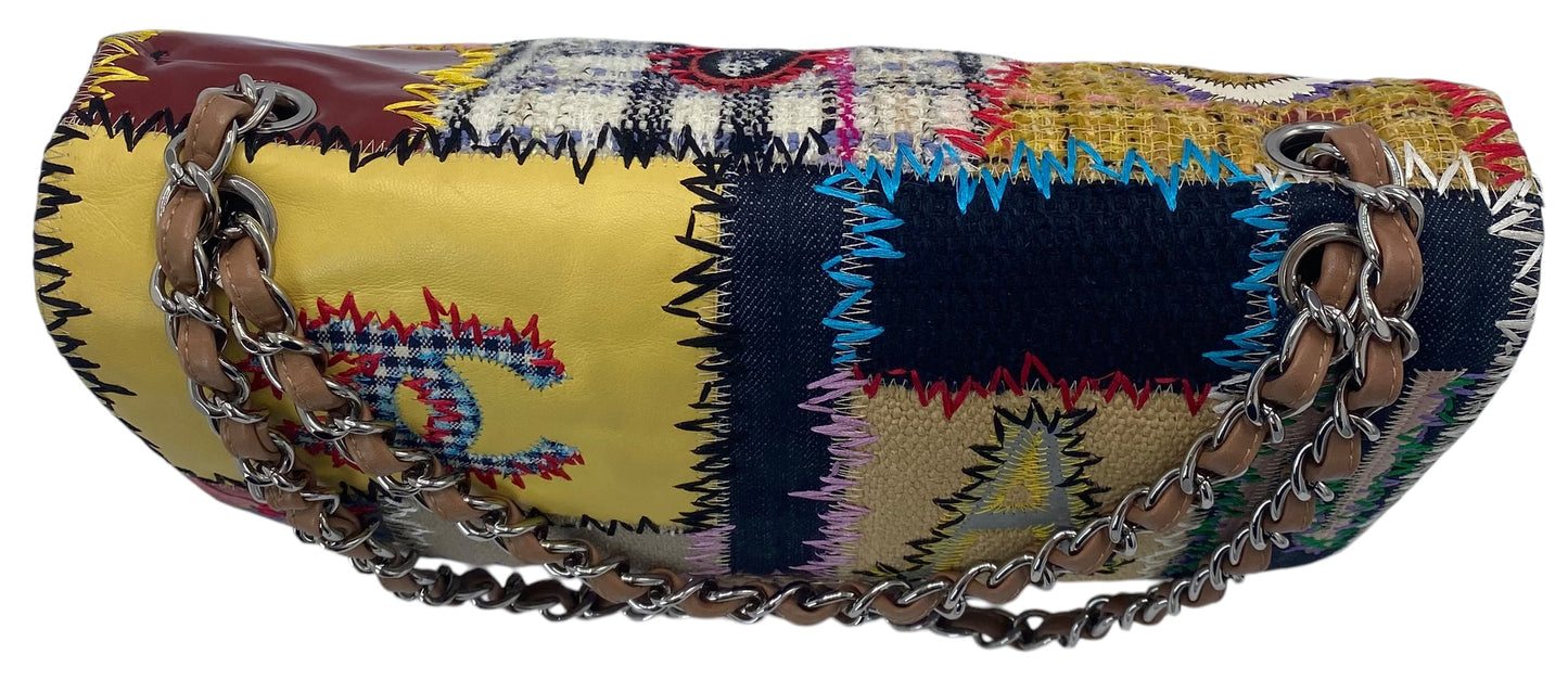 Chanel 2011 Jumbo Patchwork Multicolor Classic Flap Bag
