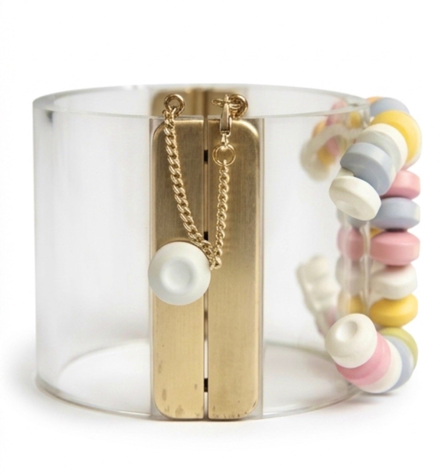Rare Chanel 14K Supermarket CC Candy Multicolor Statement Bracelet Cuff