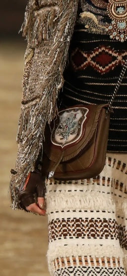 Rare Chanel 14A Paris Dallas Dark Brown Multicolor Gloves 8