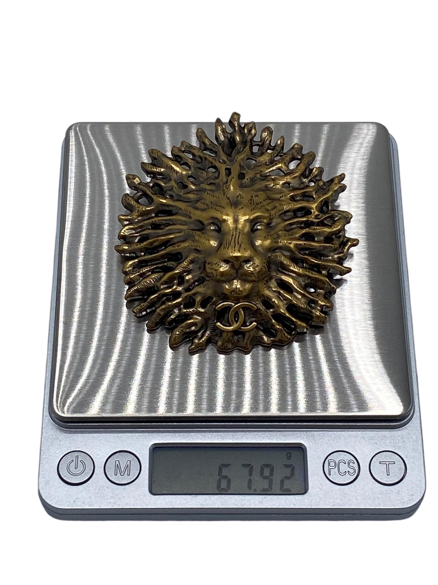 New in Box Chanel 19K Limited Edition Paris-New York Egyptian Collection Lion Head Brooch Pin
