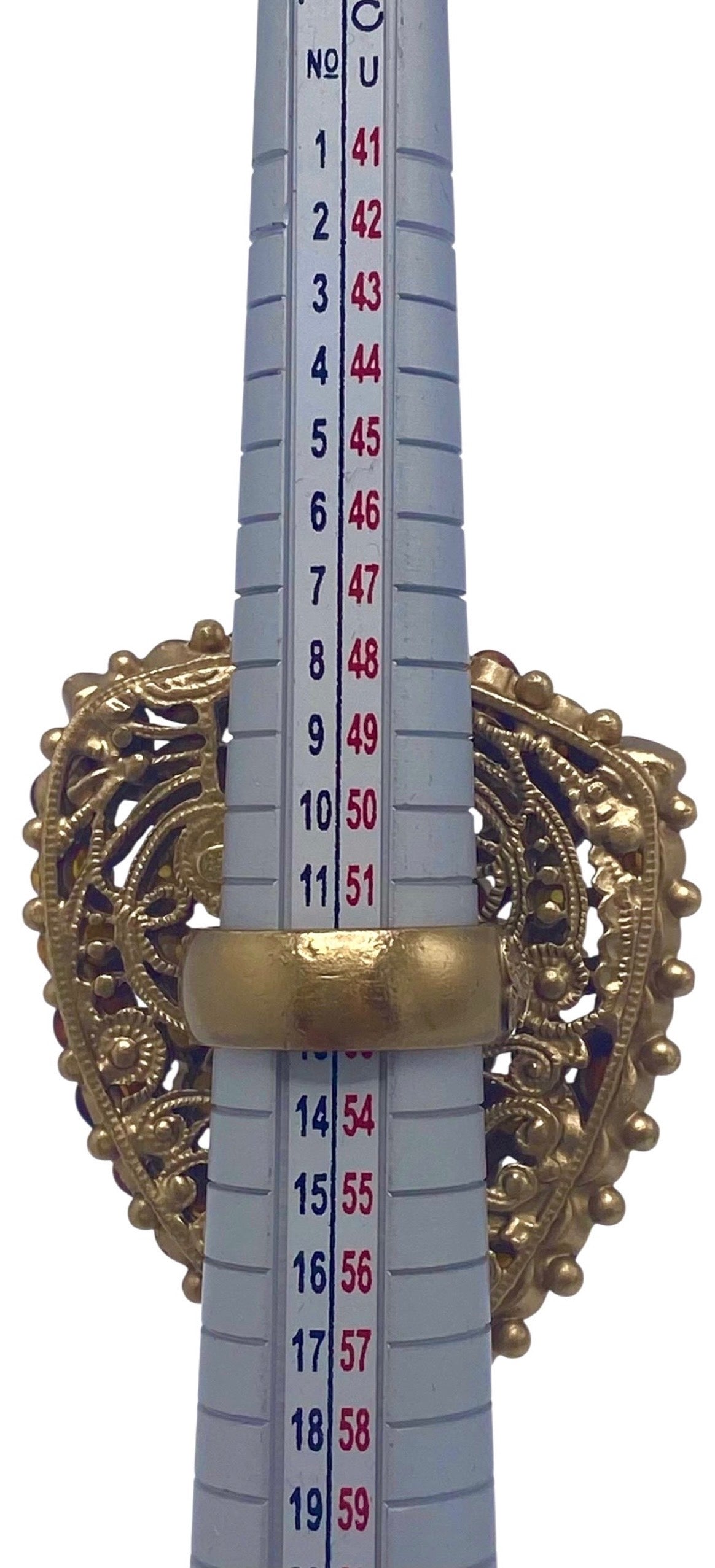 Rare XL 11C Saint Tropez Runway Gripoix Statement Ring Size US 6 EU 52