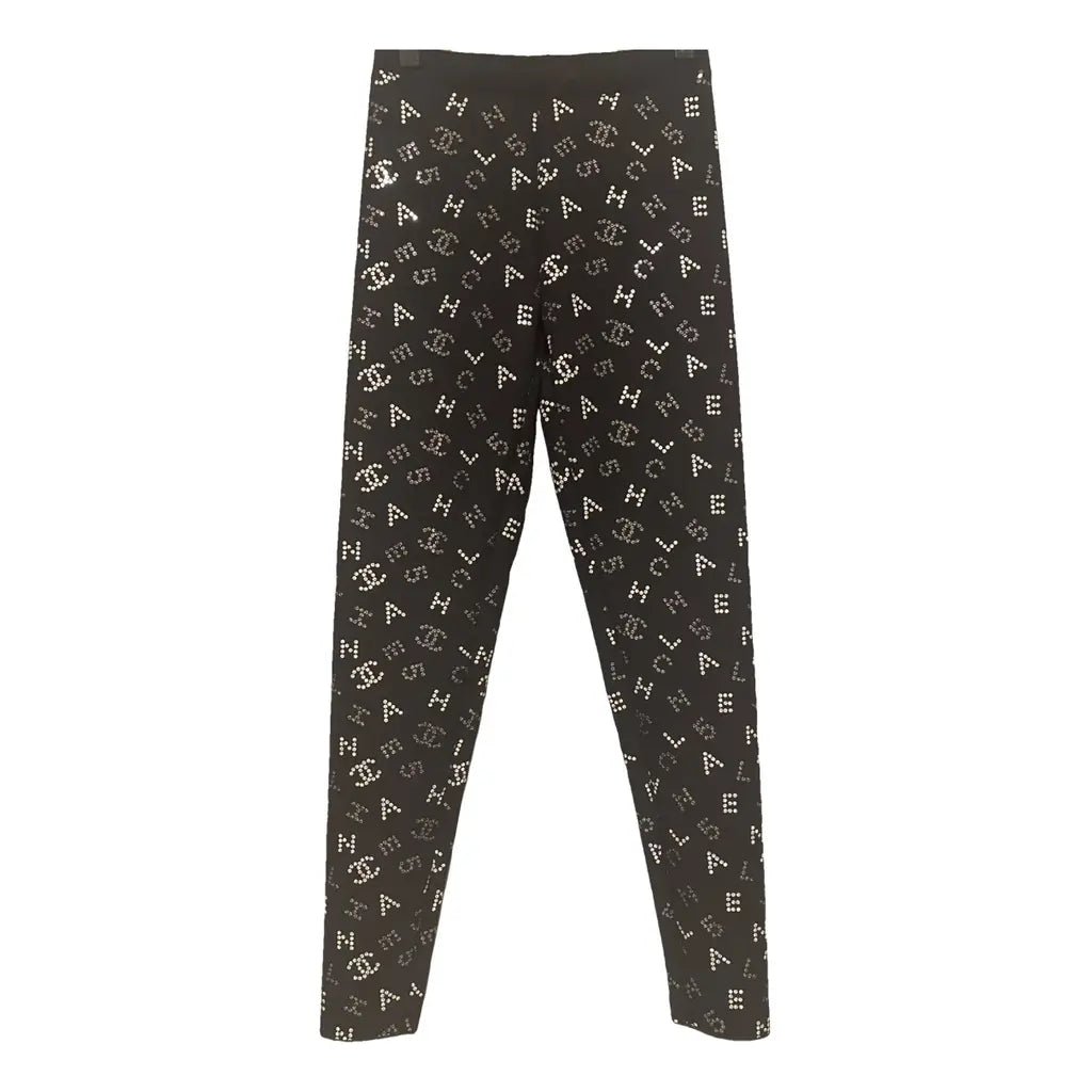CHANEL 20C RUNWAY CC Logo Pants Leggings FR 38