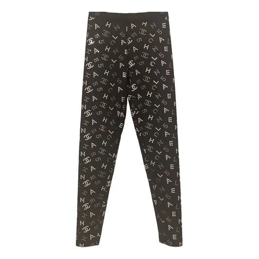 CHANEL 20C RUNWAY CC Logo Pants Leggings FR 38