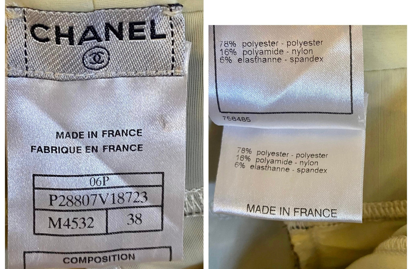 Chanel 06P CC Metallic Gold Beige Camisole & Shorts SET FR 38
