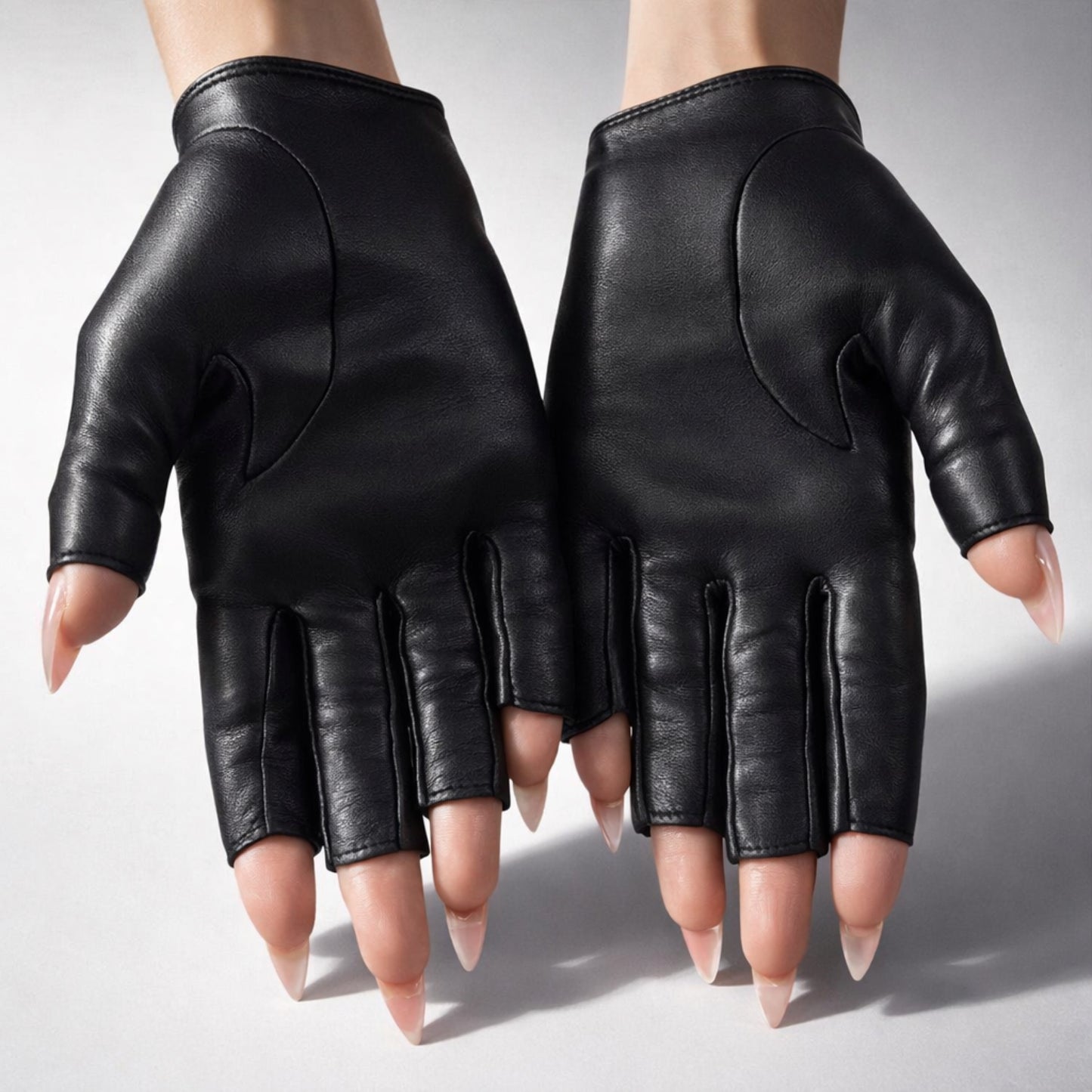 RARE Chanel 11A Paris Byzance Black Leather Jeweled Stone Gloves Size 7