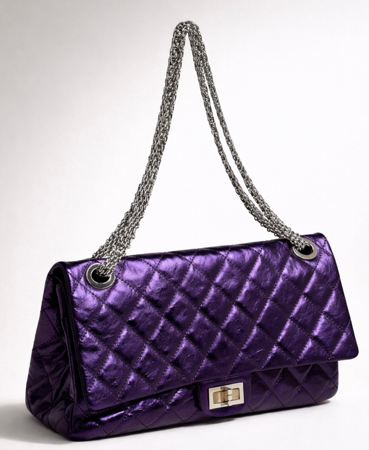 Chanel Metallic Purple Maxi 228 Classic Reissue Flap Bag