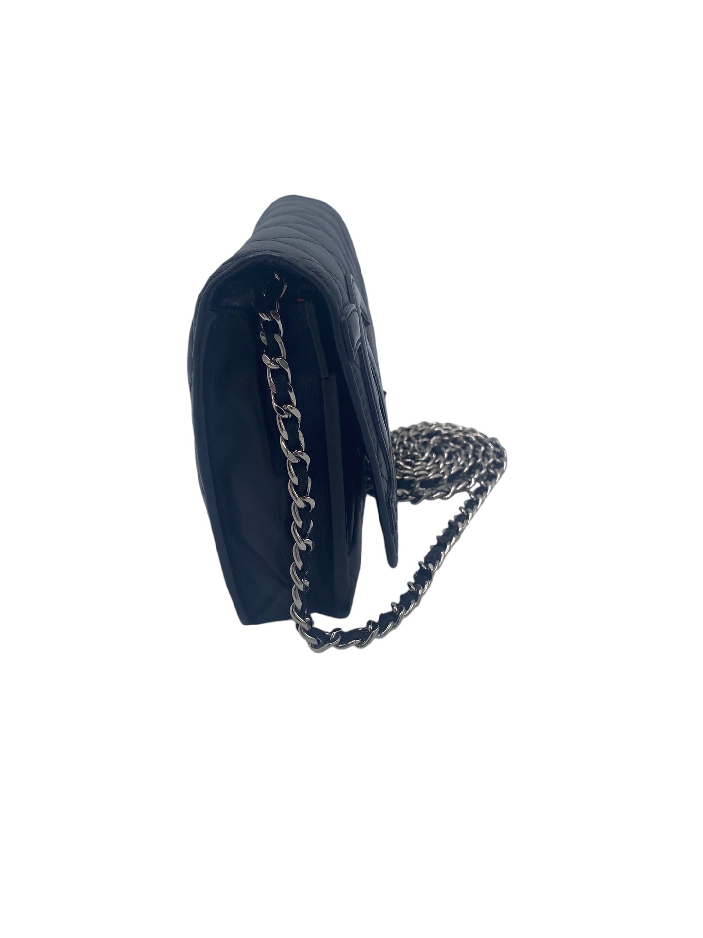 Chanel Black Leather Cambon Wallet on Chain WOC Crossbody Bag Clutch